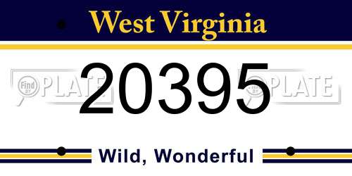 20395 West Virginia License Plate