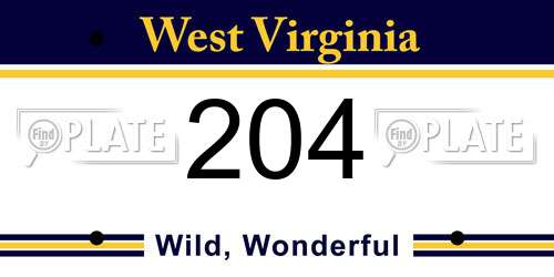 204 West Virginia License Plate
