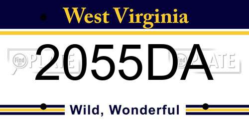 2055DA West Virginia License Plate