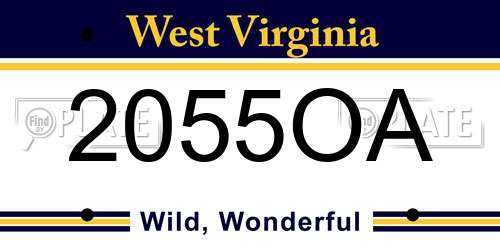2055OA West Virginia License Plate