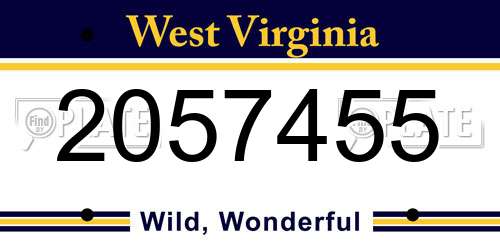 2057455 West Virginia License Plate
