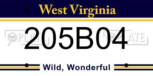 205B04 West Virginia License Plate