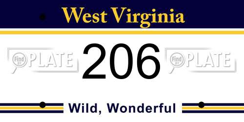 206 West Virginia License Plate