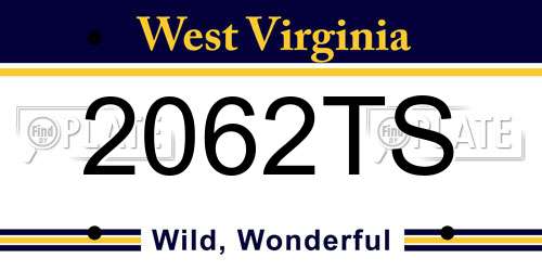 2062TS West Virginia License Plate