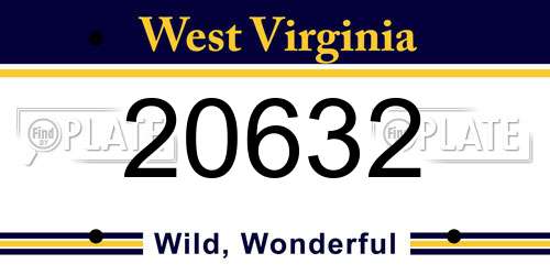 20632 West Virginia License Plate