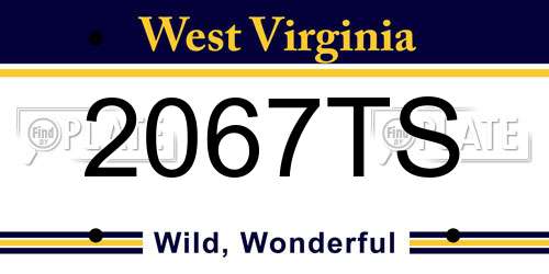 2067TS West Virginia License Plate