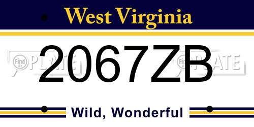 2067ZB West Virginia License Plate