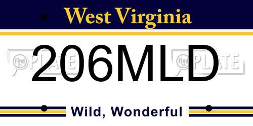 206MLD West Virginia License Plate