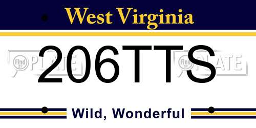 206TTS West Virginia License Plate