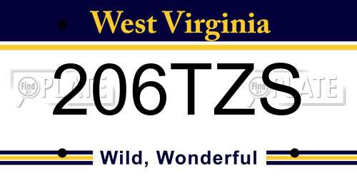 206TZS West Virginia License Plate