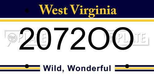 2072OO West Virginia License Plate