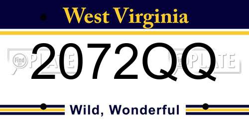 2072QQ West Virginia License Plate
