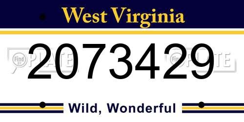 2073429 West Virginia License Plate