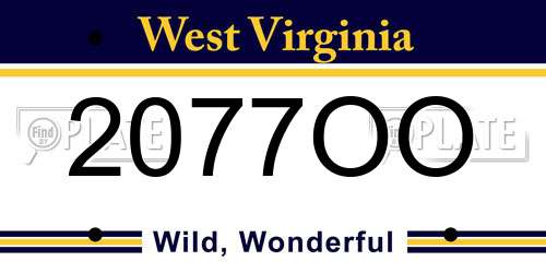 2077OO West Virginia License Plate