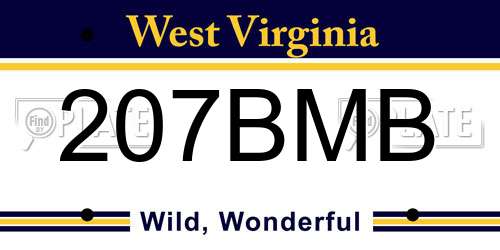 207BMB West Virginia License Plate