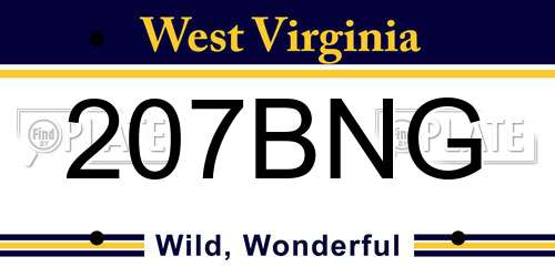 207BNG West Virginia License Plate