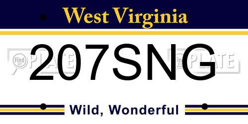 207SNG West Virginia License Plate