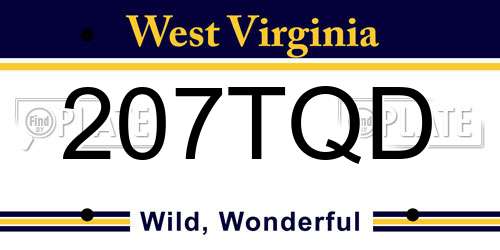 207TQD West Virginia License Plate