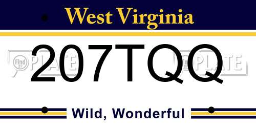 207TQQ West Virginia License Plate