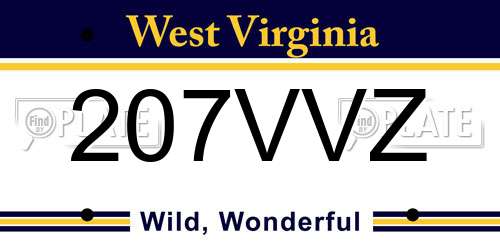 207VVZ West Virginia License Plate