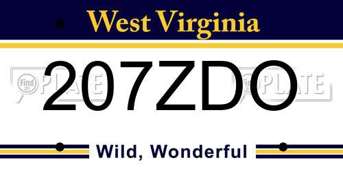 207ZDO West Virginia License Plate