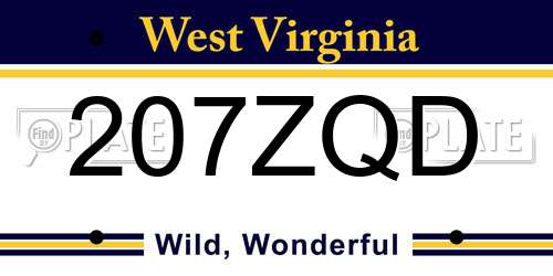 207ZQD West Virginia License Plate