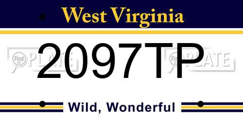 2097TP West Virginia License Plate