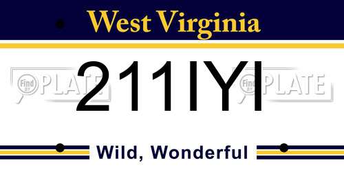 211IYI West Virginia License Plate