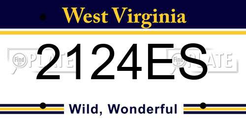 2124ES West Virginia License Plate