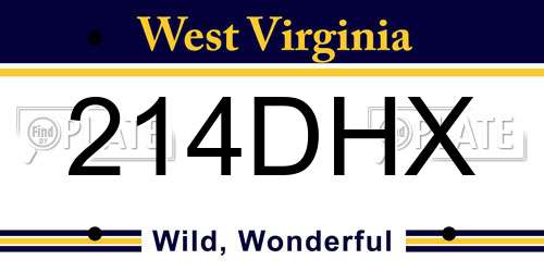 214DHX West Virginia License Plate