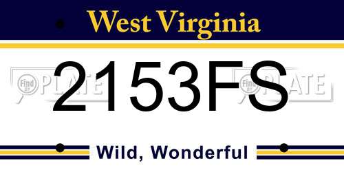 2153FS West Virginia License Plate