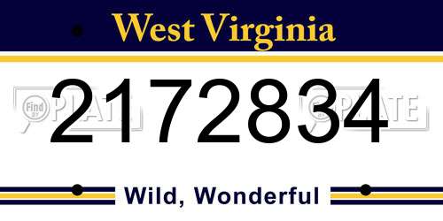 2172834 West Virginia License Plate