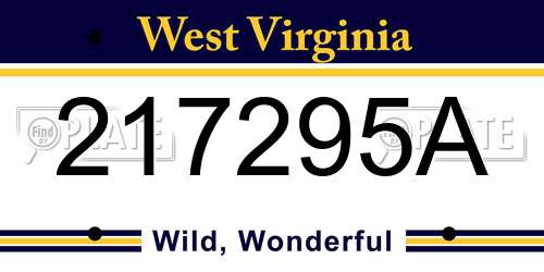 217295A West Virginia License Plate