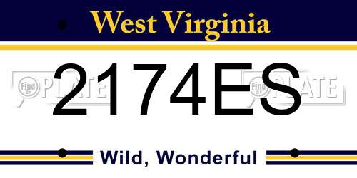 2174ES West Virginia License Plate