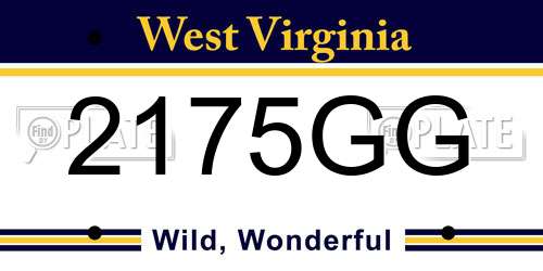 2175GG West Virginia License Plate
