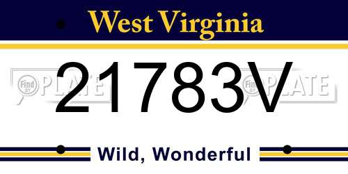 21783V West Virginia License Plate