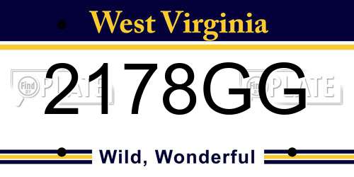 2178GG West Virginia License Plate