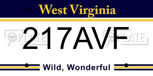 217AVF West Virginia License Plate