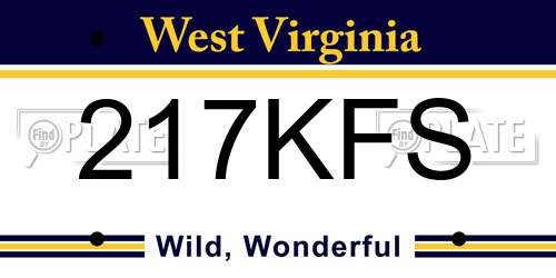 217KFS West Virginia License Plate