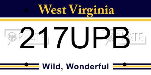 217UPB West Virginia License Plate