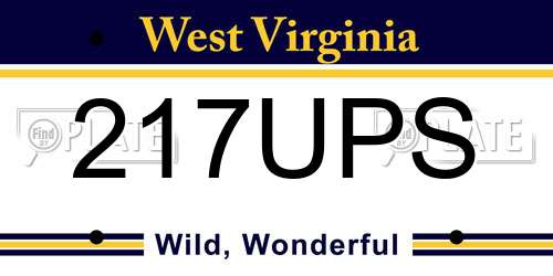 217UPS West Virginia License Plate
