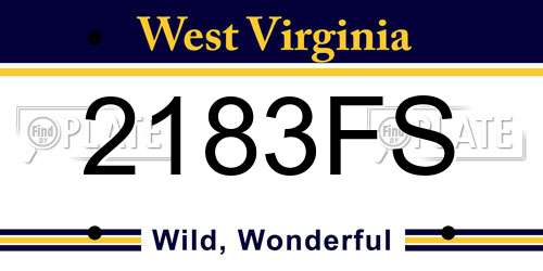 2183FS West Virginia License Plate
