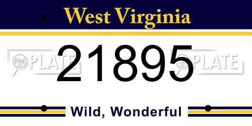 21895 West Virginia License Plate