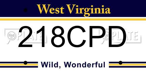 218CPD West Virginia License Plate