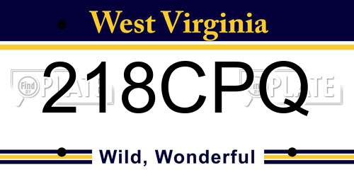 218CPQ West Virginia License Plate
