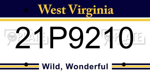 21P9210 West Virginia License Plate