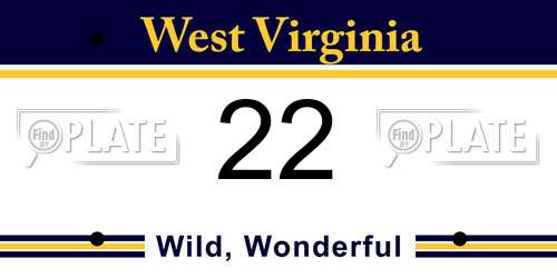 22 West Virginia License Plate