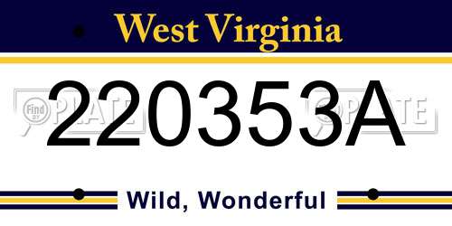 220353A West Virginia License Plate