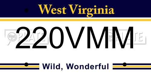220VMM West Virginia License Plate