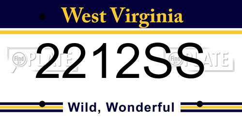 2212SS West Virginia License Plate